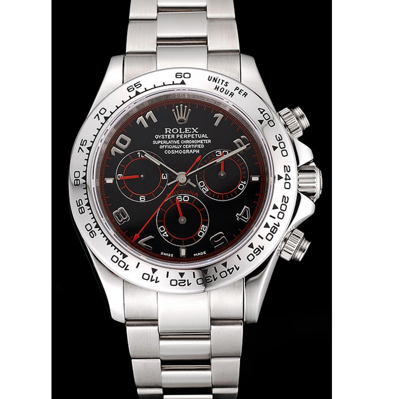 Rolex copies cheap Steel Daytona Bracelet Black Swiss Rolex Stainless Dial 80296 0819